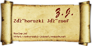 Záhorszki József névjegykártya