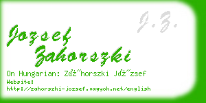 jozsef zahorszki business card